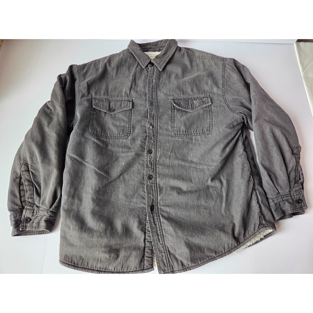 Vintage Northwest Territory Jacket Mens Large Black Heavy Duty Cotton Fur Lining